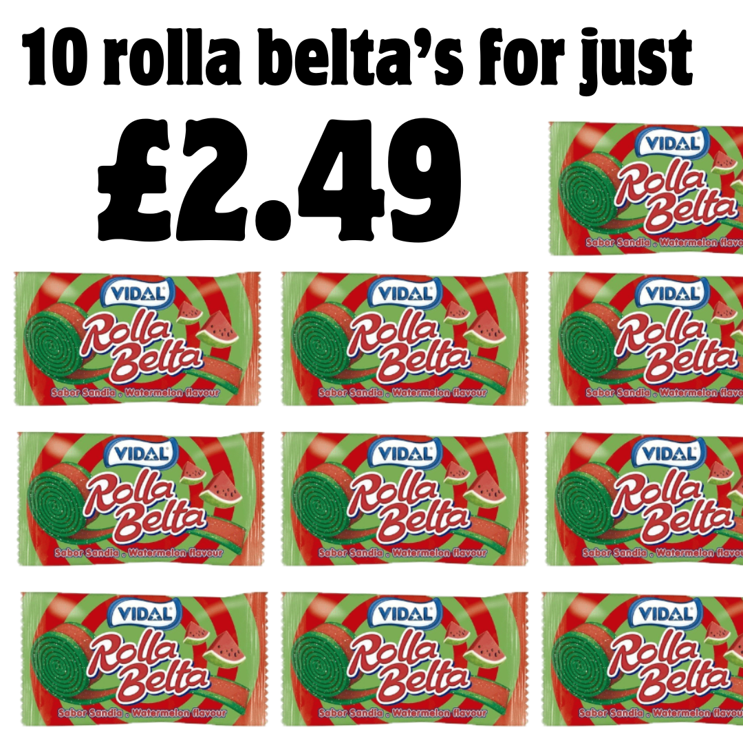 10 rolla belta's (watermelon) – Candy Works UK