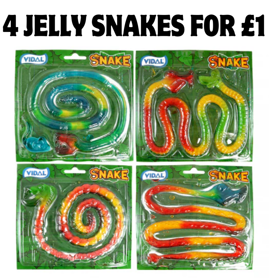 4 jelly snakes