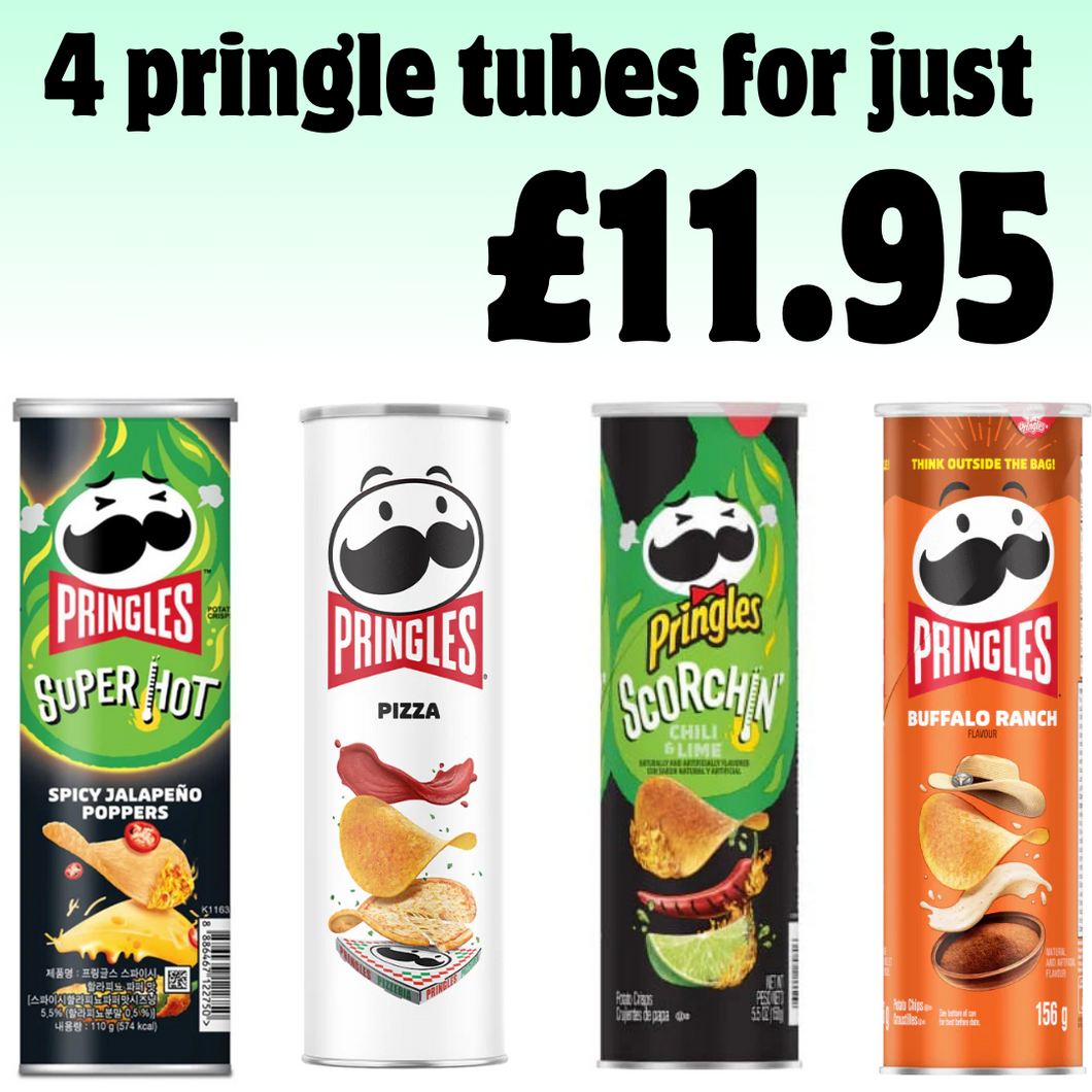 4 Pringle tubes