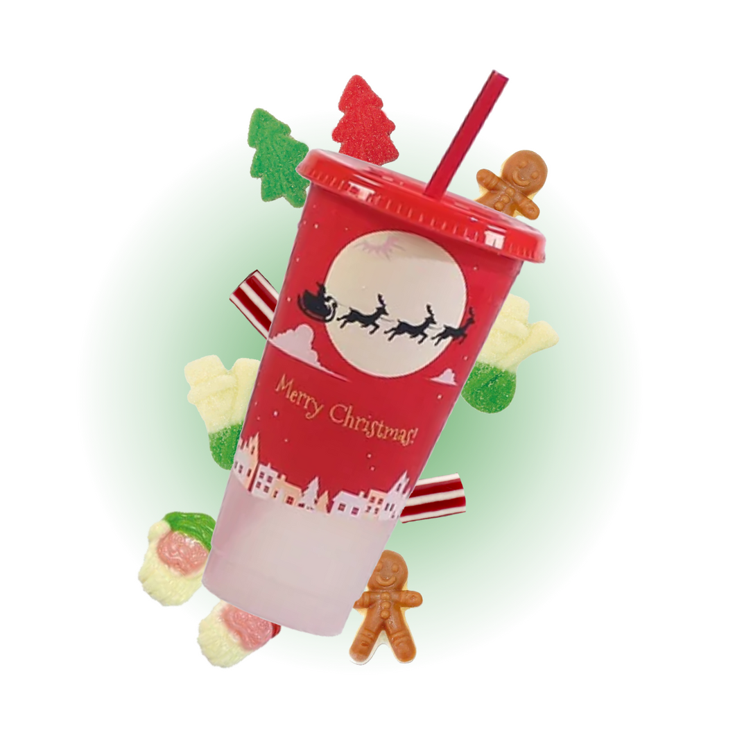 Sweet Filled Colour Changing Christmas Cups - Red [400-450g]